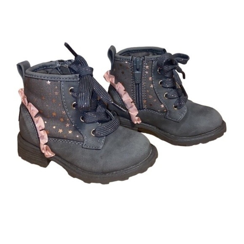 DR SCHOLLS KIDS Amilea Gray girly lace up combat boots